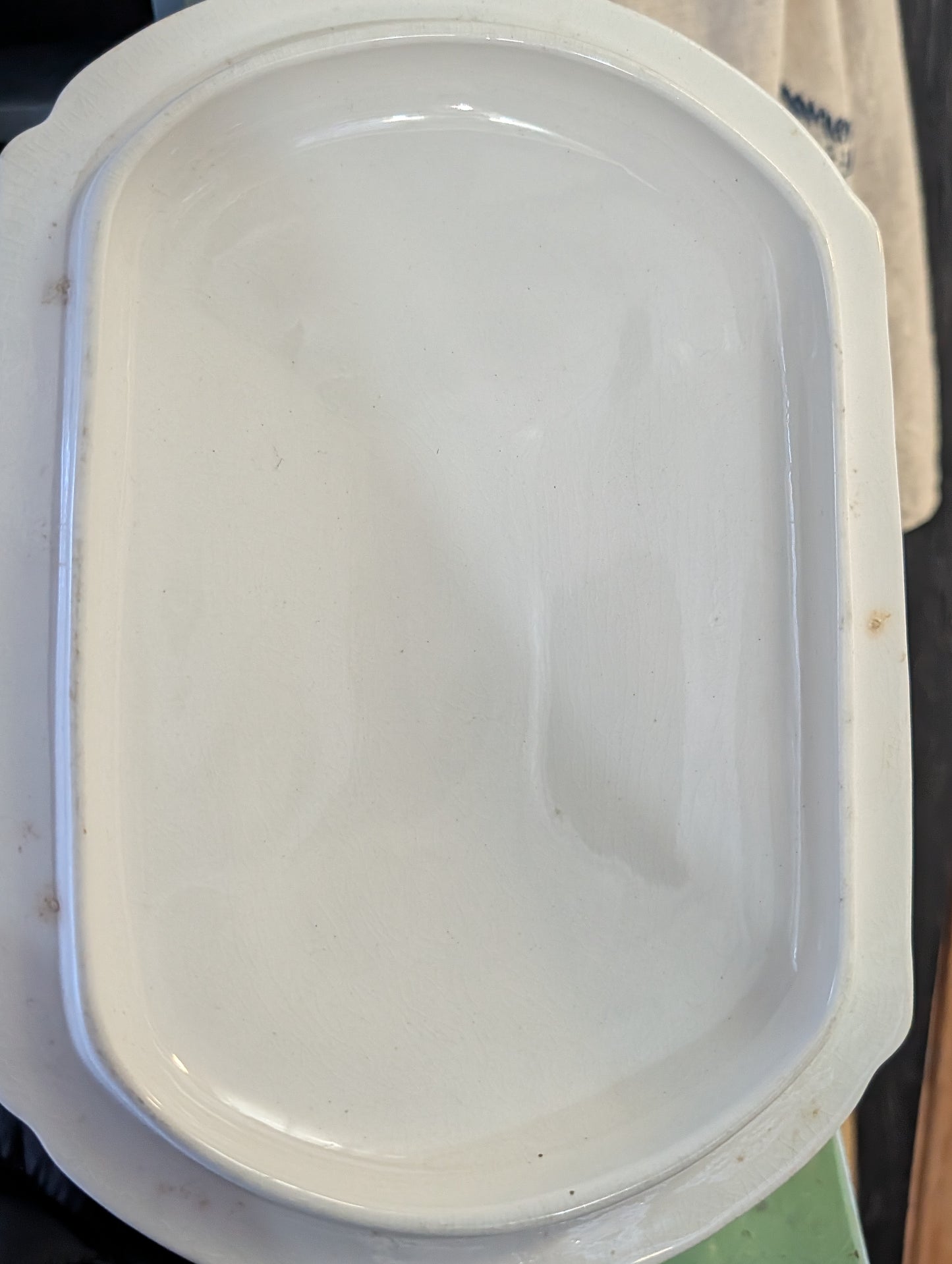 Ironstone blue transferware vegetable dish