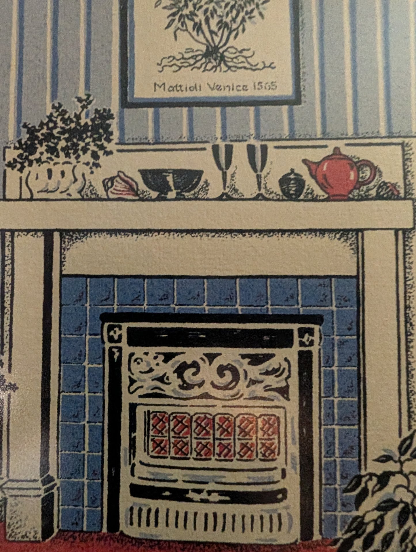 Framed fireside print
