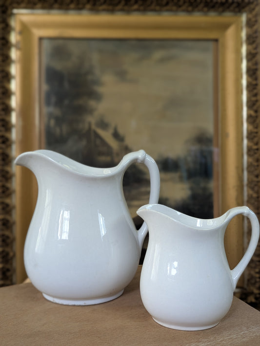 Pair of Ironstone/stoneware pitchers