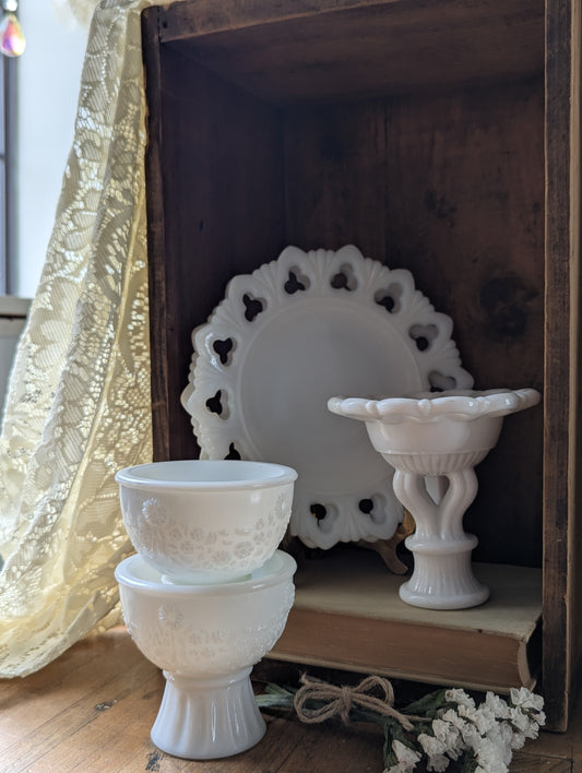 Milk glass collection of Five