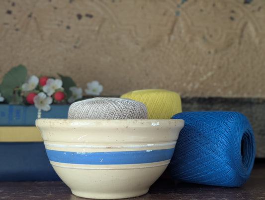 Striped stoneware bowl