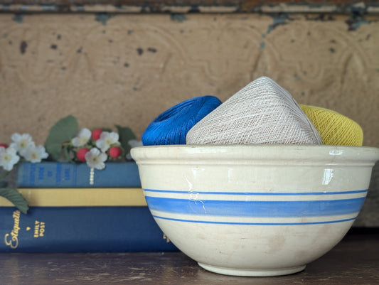 Weller striped stoneware bowl