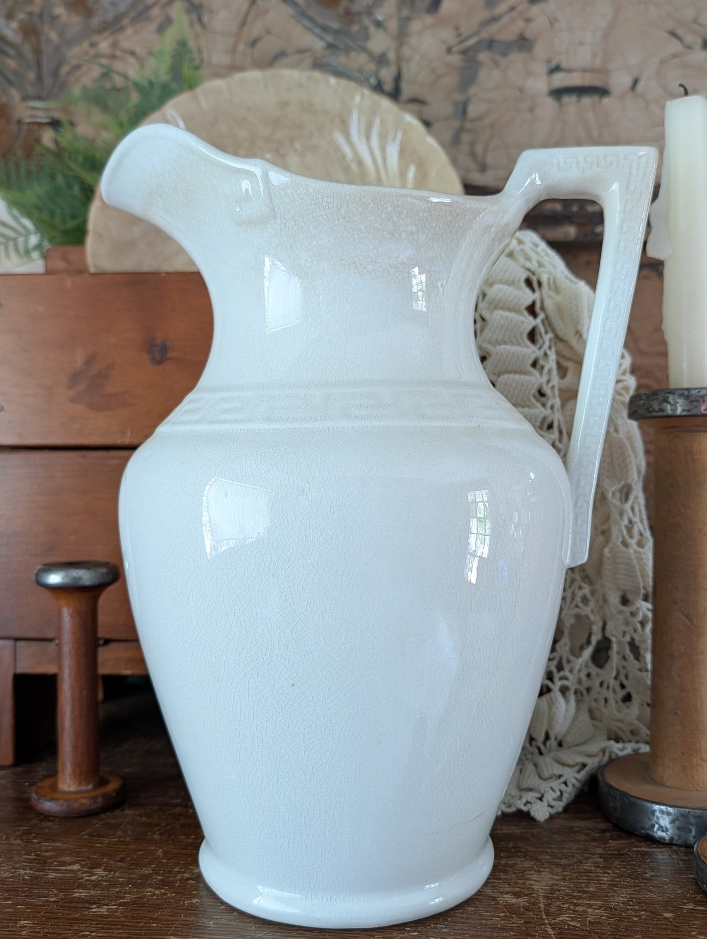 Ironstone water pitcher