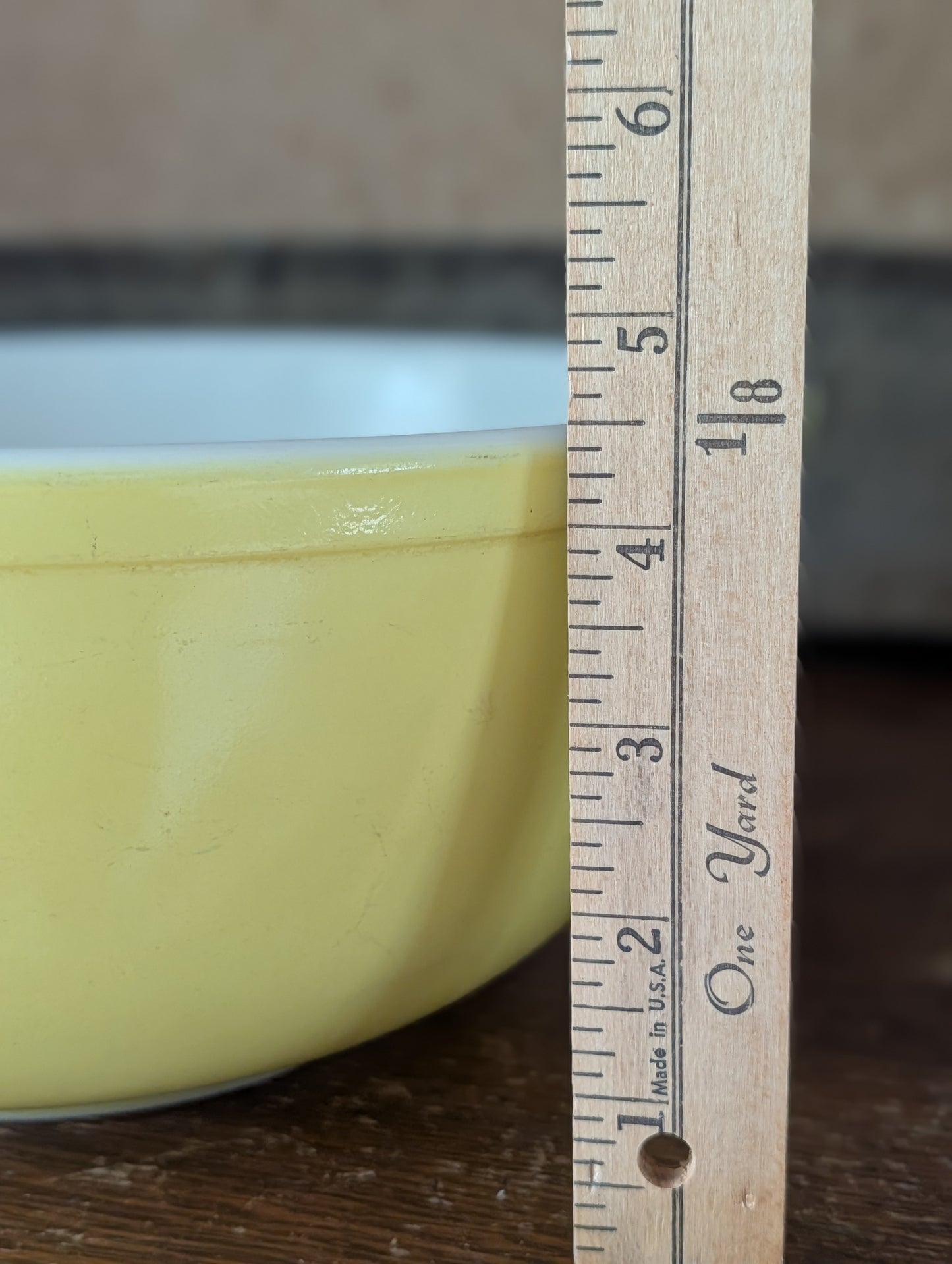 Yellow Pyrex bowl