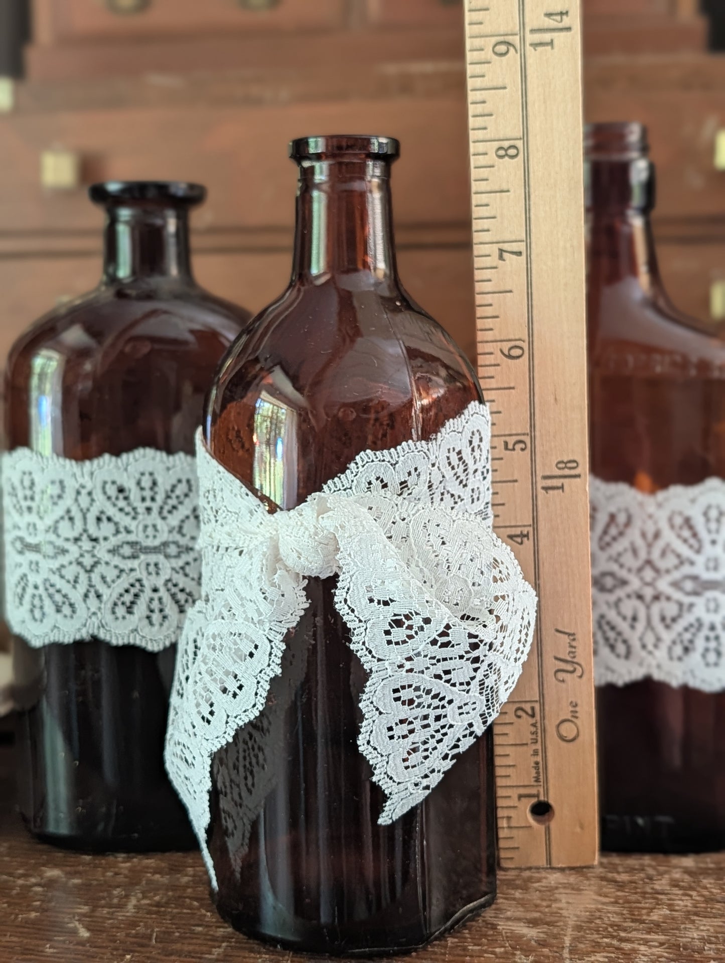 Amber bottles