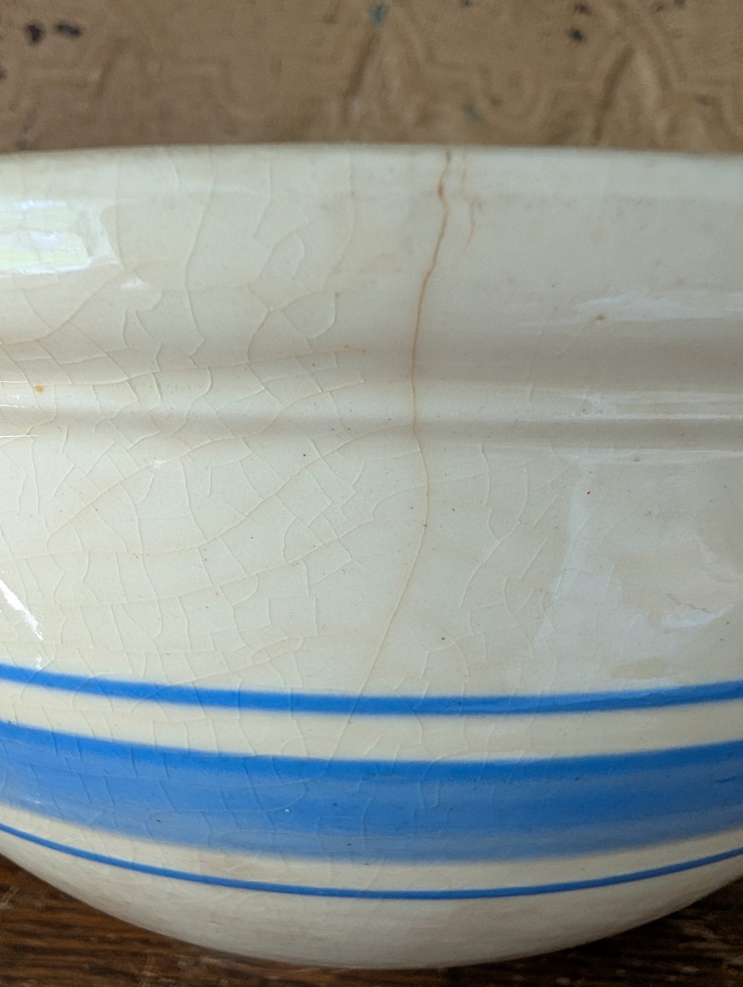 Weller striped stoneware bowl