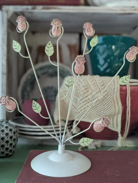 Postcard ephemera display with roses