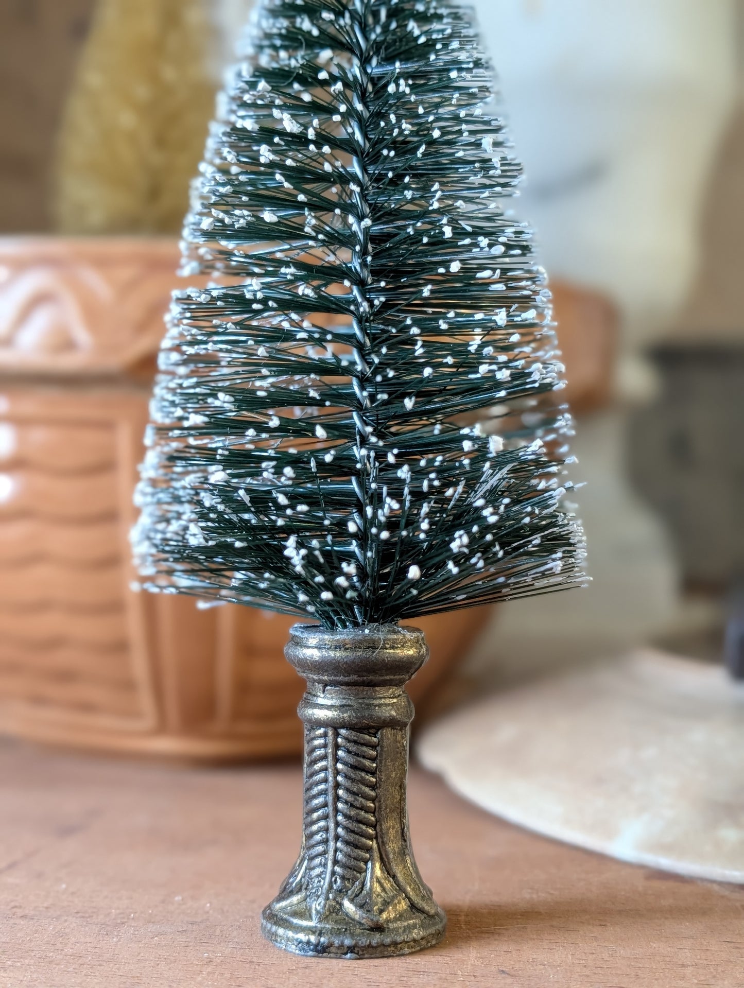 Brass base bottle brush tree