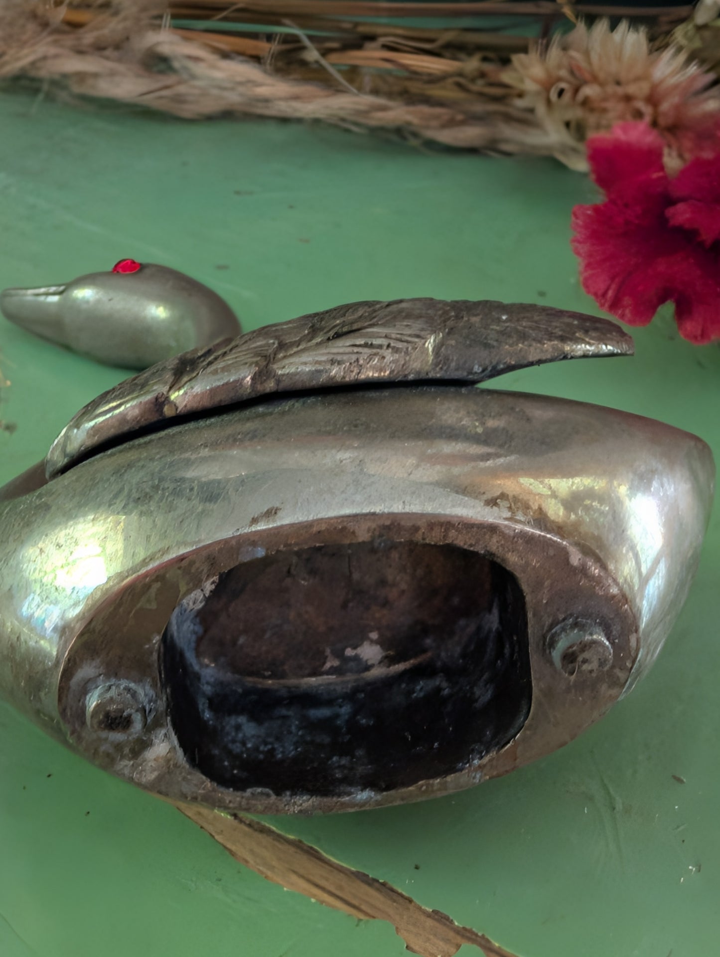 Swan, cloche, butter pat, flower frog collection