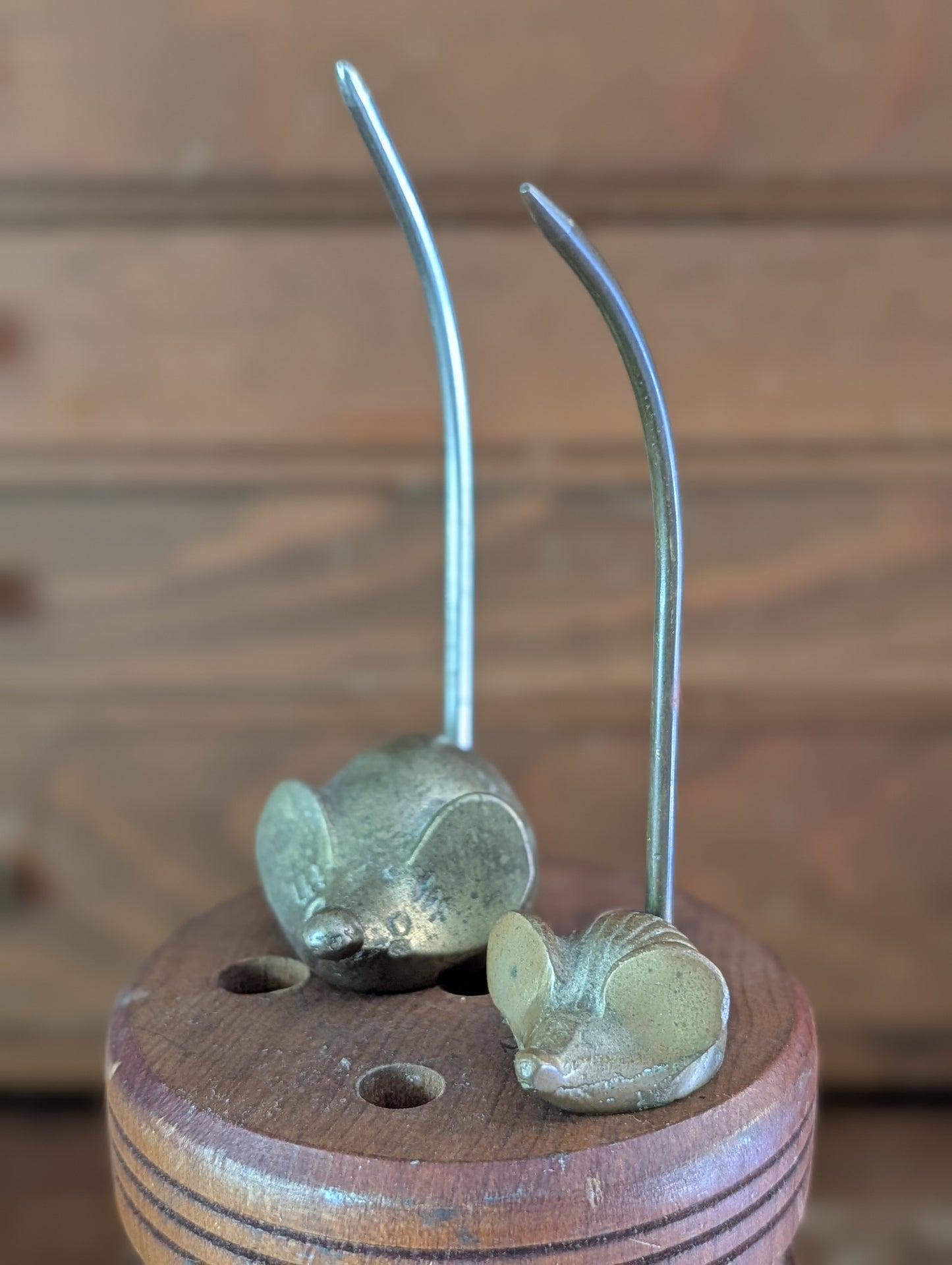 Brass mice pair