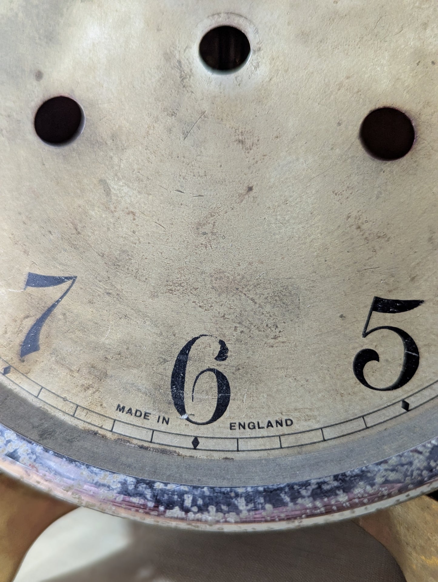 English metal clock face