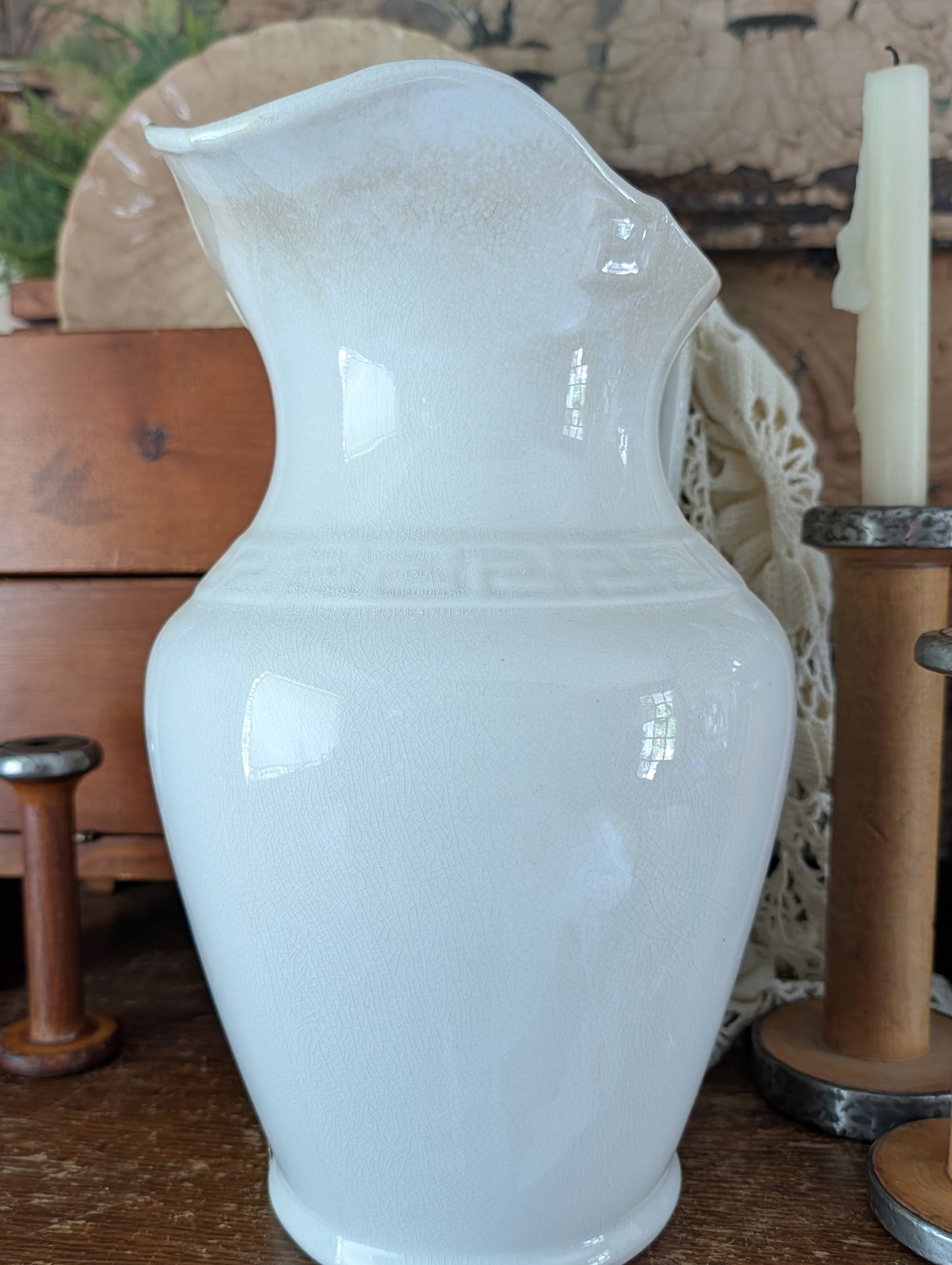 Ironstone water pitcher