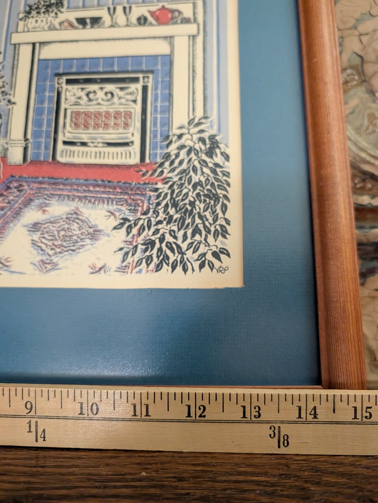 Framed fireside print