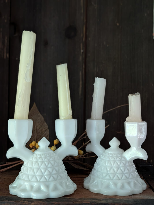 Milk glass candlesticks