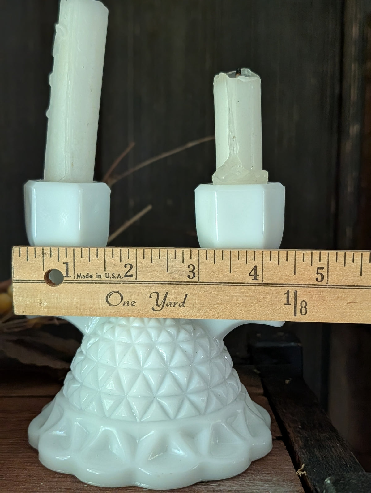 Milk glass candlesticks