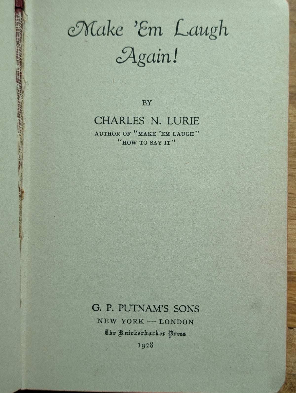 Make 'Em Laugh Again book