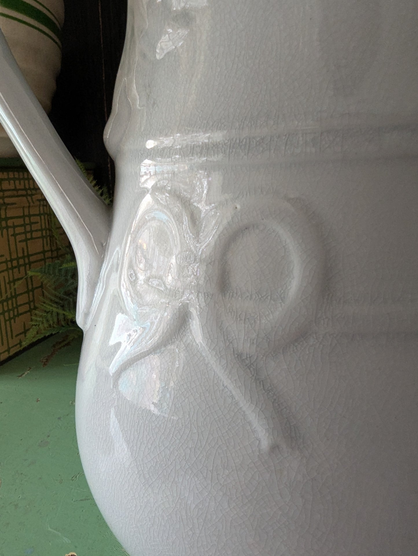 Antique Ironstone bow water pitcher