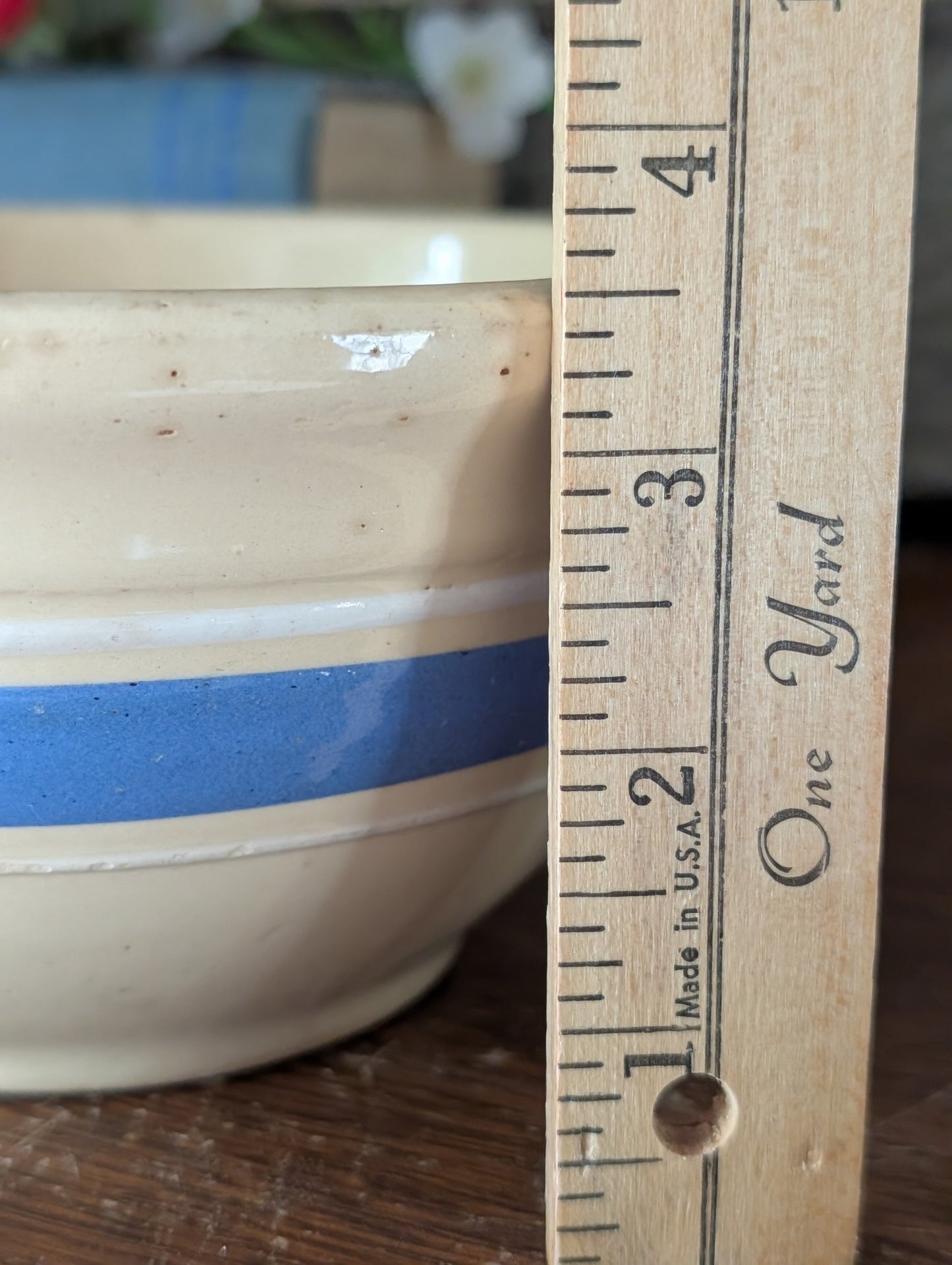 Striped stoneware bowl