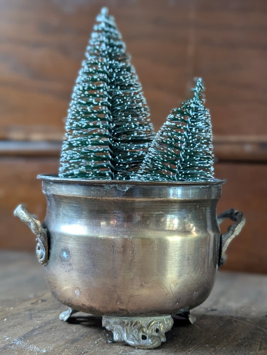 Brass footed planter pot