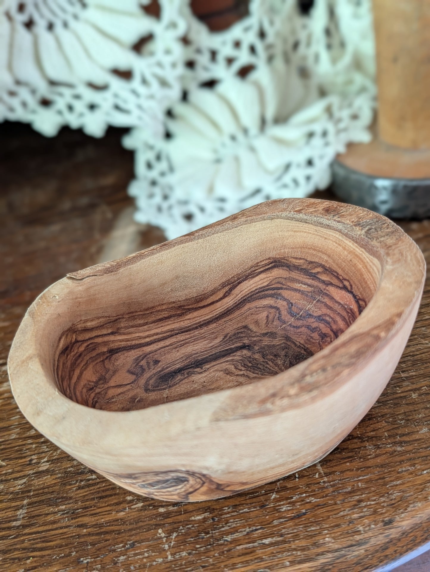 Carved wood bowl