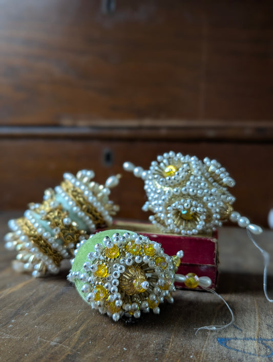 Beaded push pin ornaments