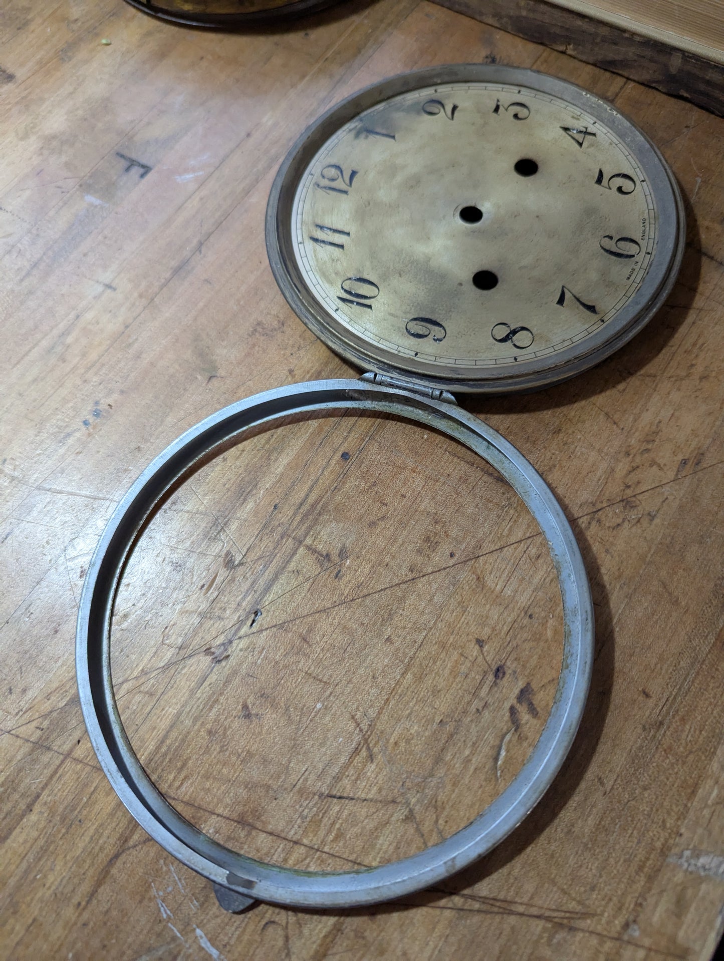English metal clock face
