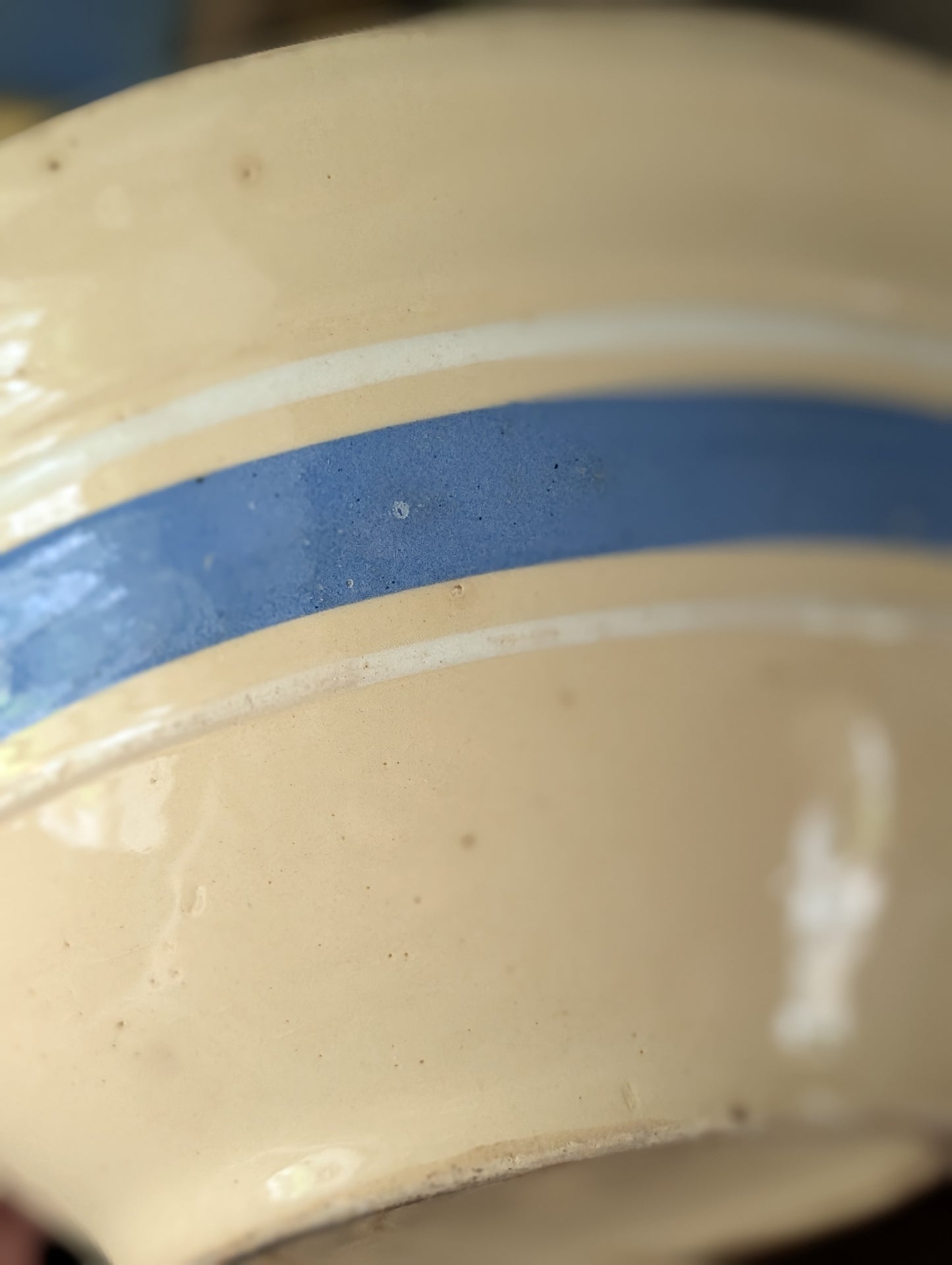 Striped stoneware bowl