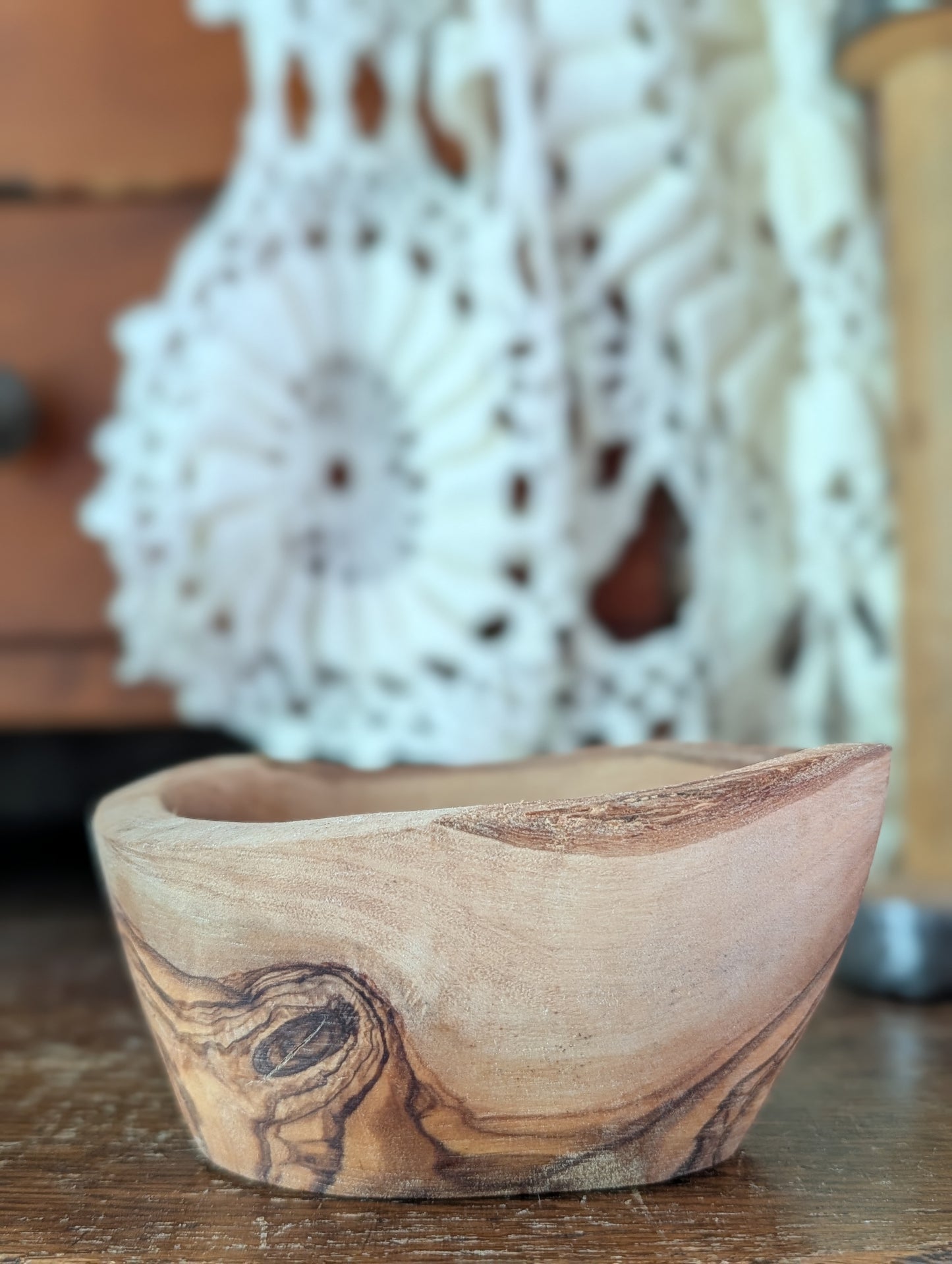 Carved wood bowl