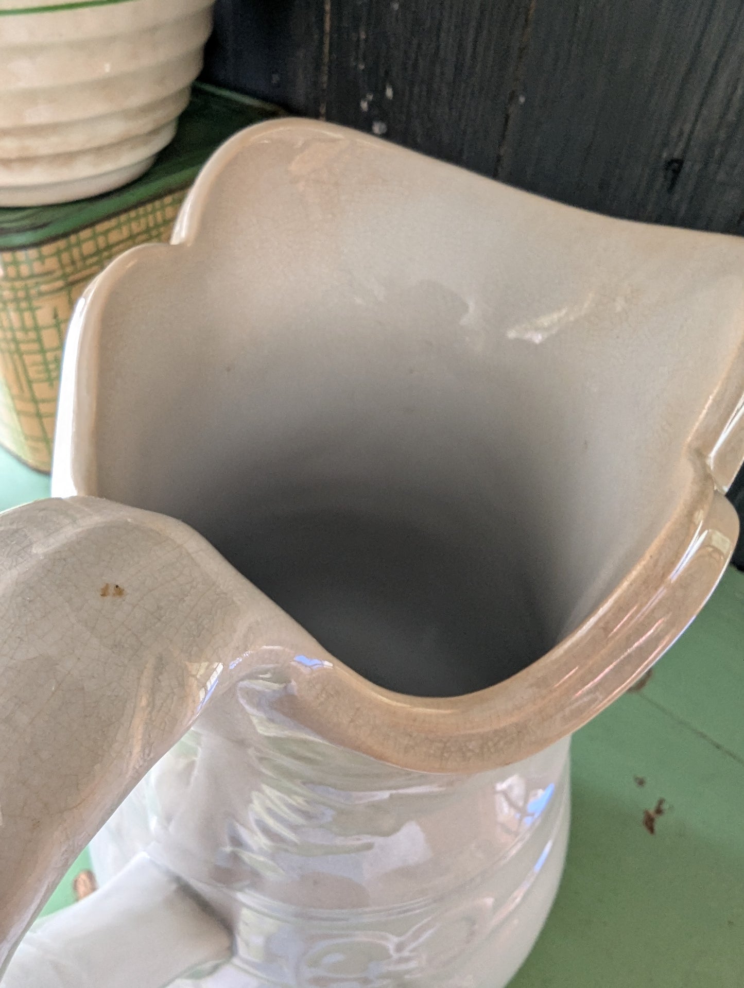 Antique Ironstone bow water pitcher