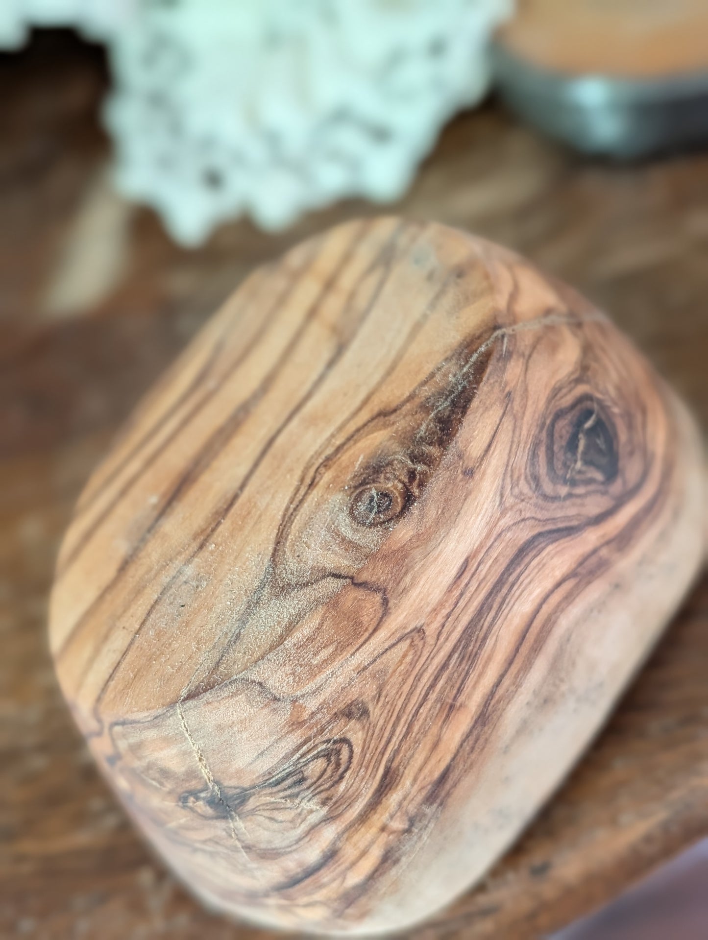 Carved wood bowl