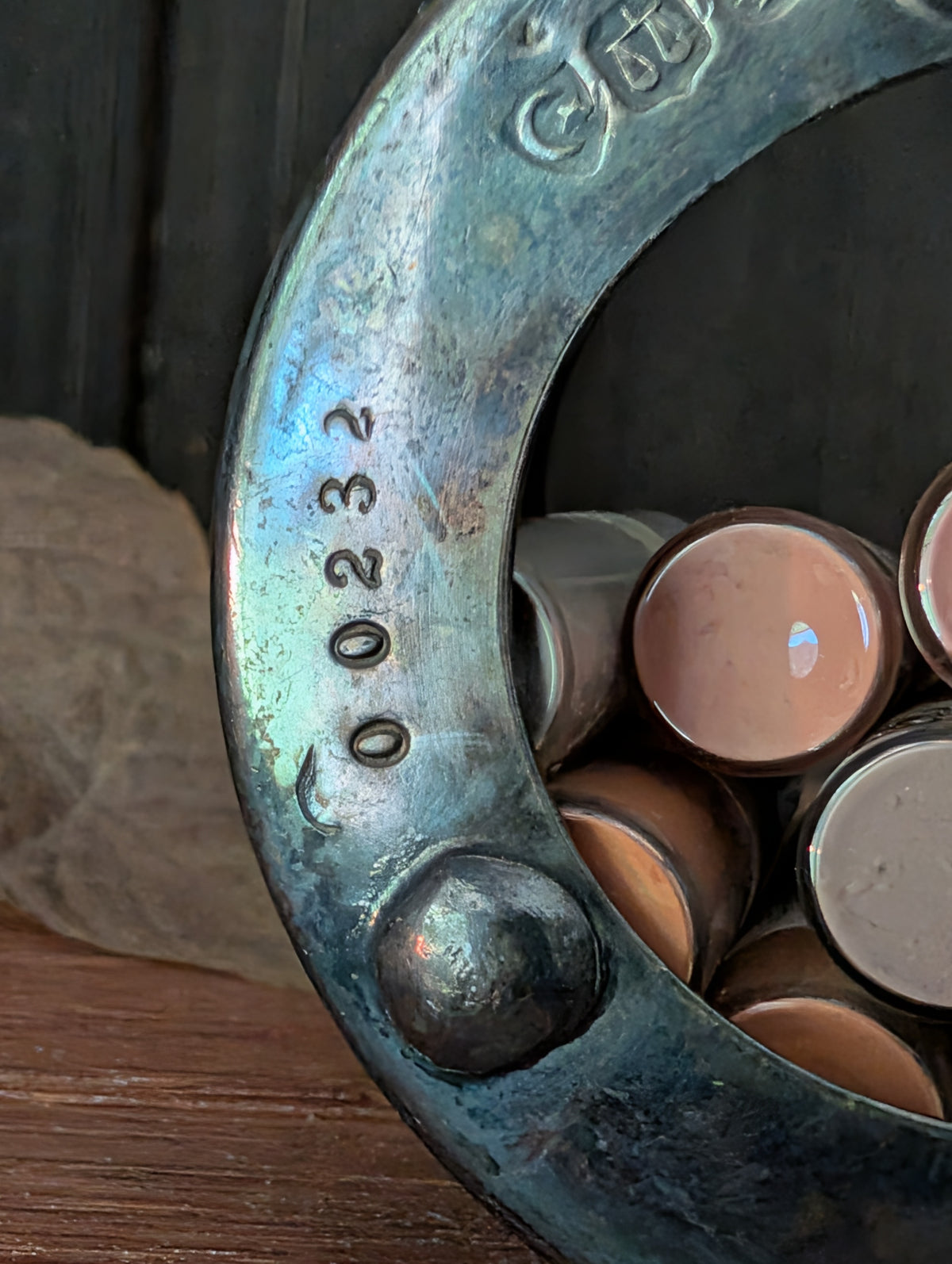 Silver plate cup with pigments