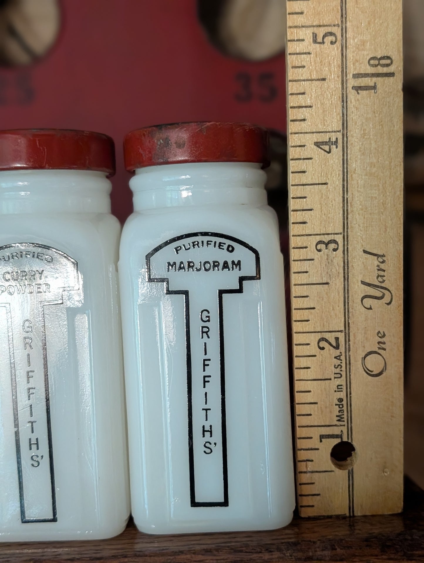 Milk glass pice jars