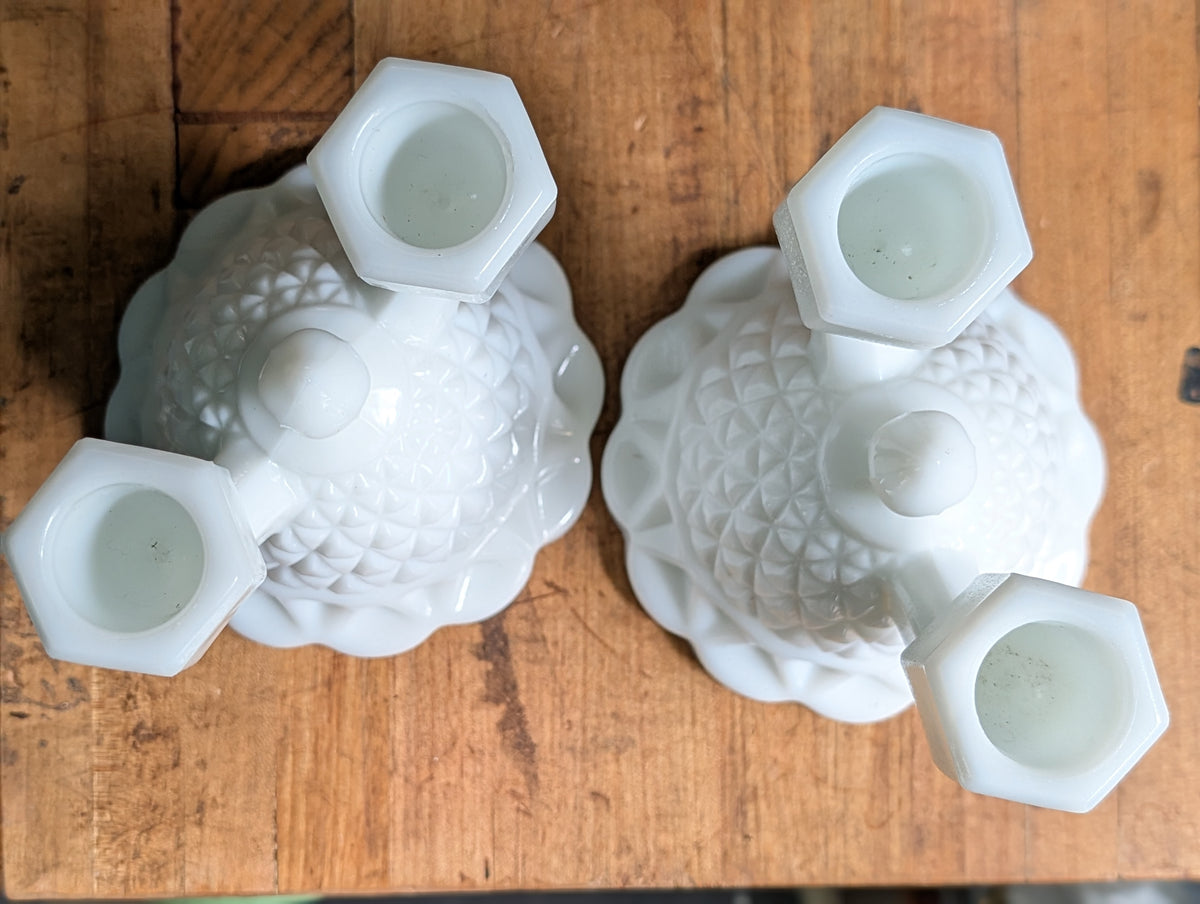 Milk glass candlesticks