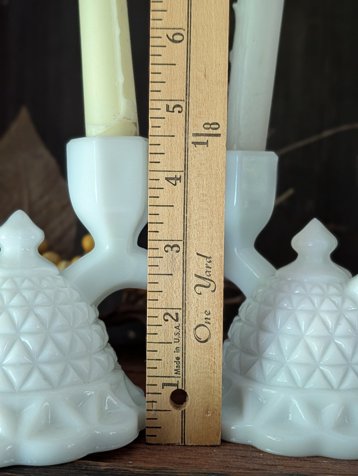 Milk glass candlesticks