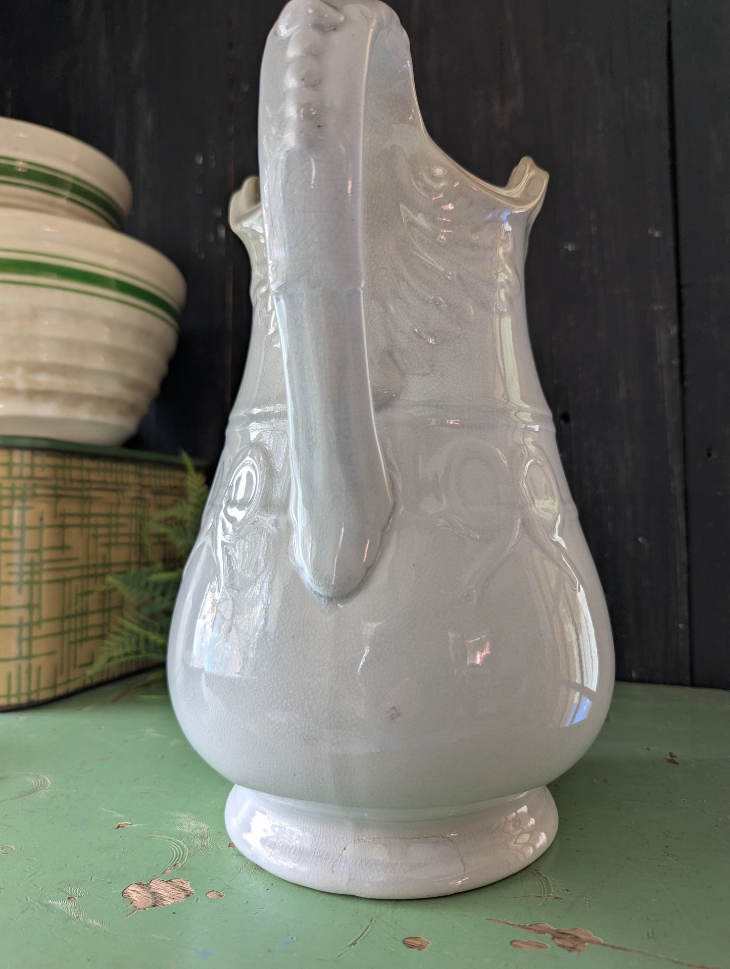 Antique Ironstone bow water pitcher