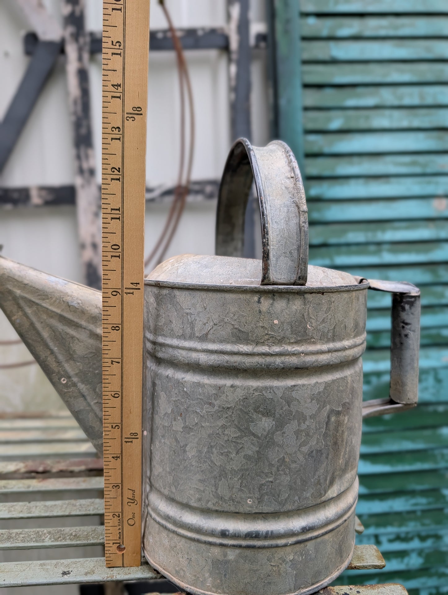 Galvanized watering can