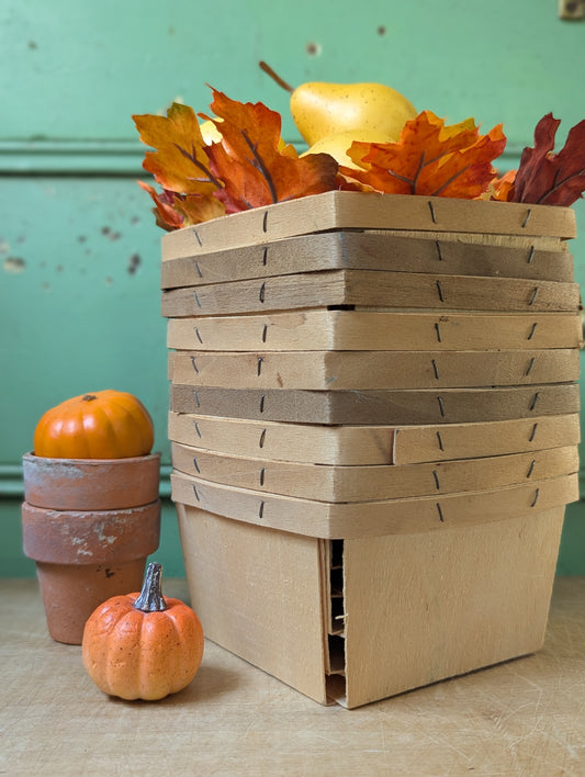 Set of nine quart berry baskets