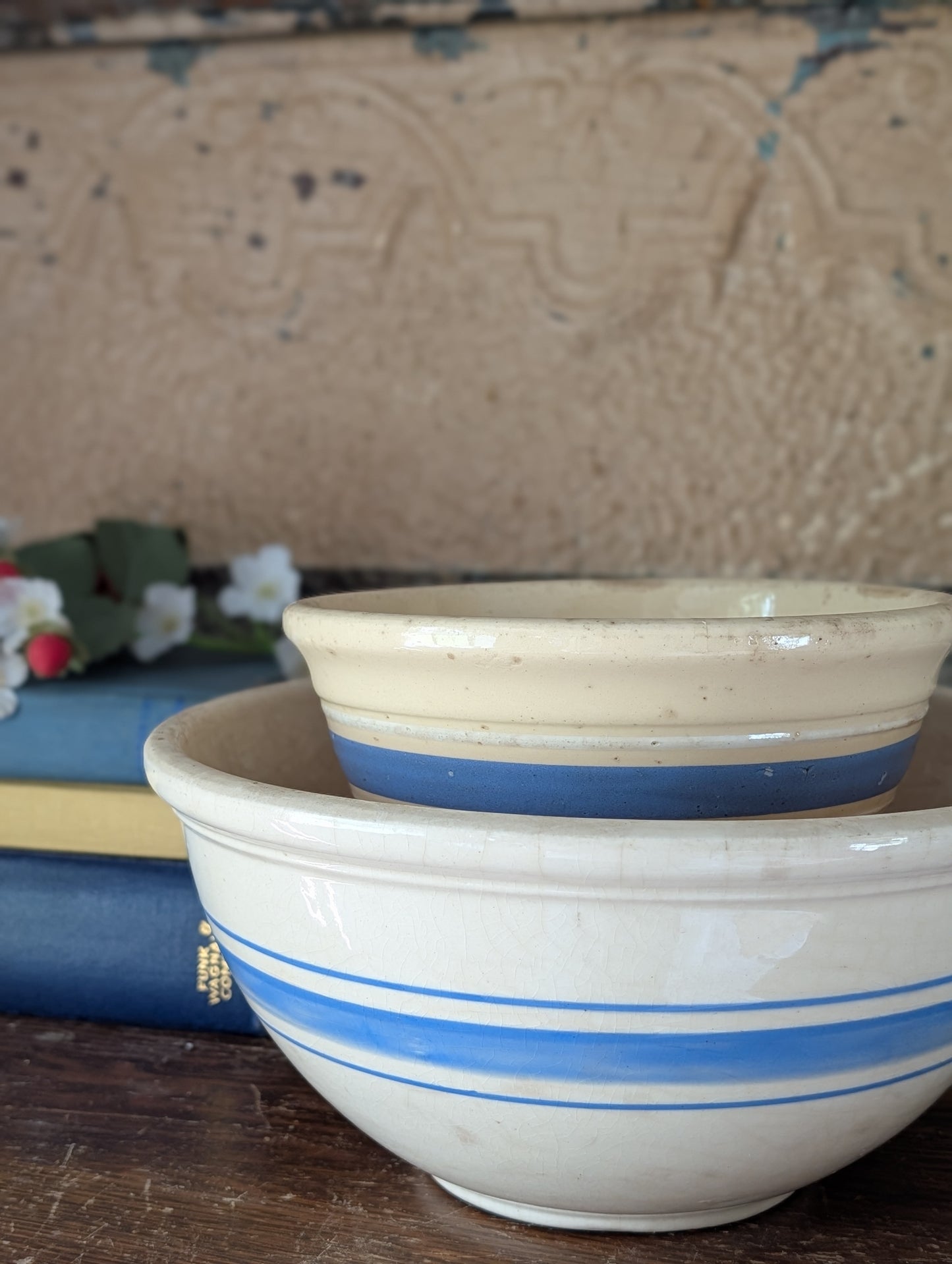 Striped stoneware bowl