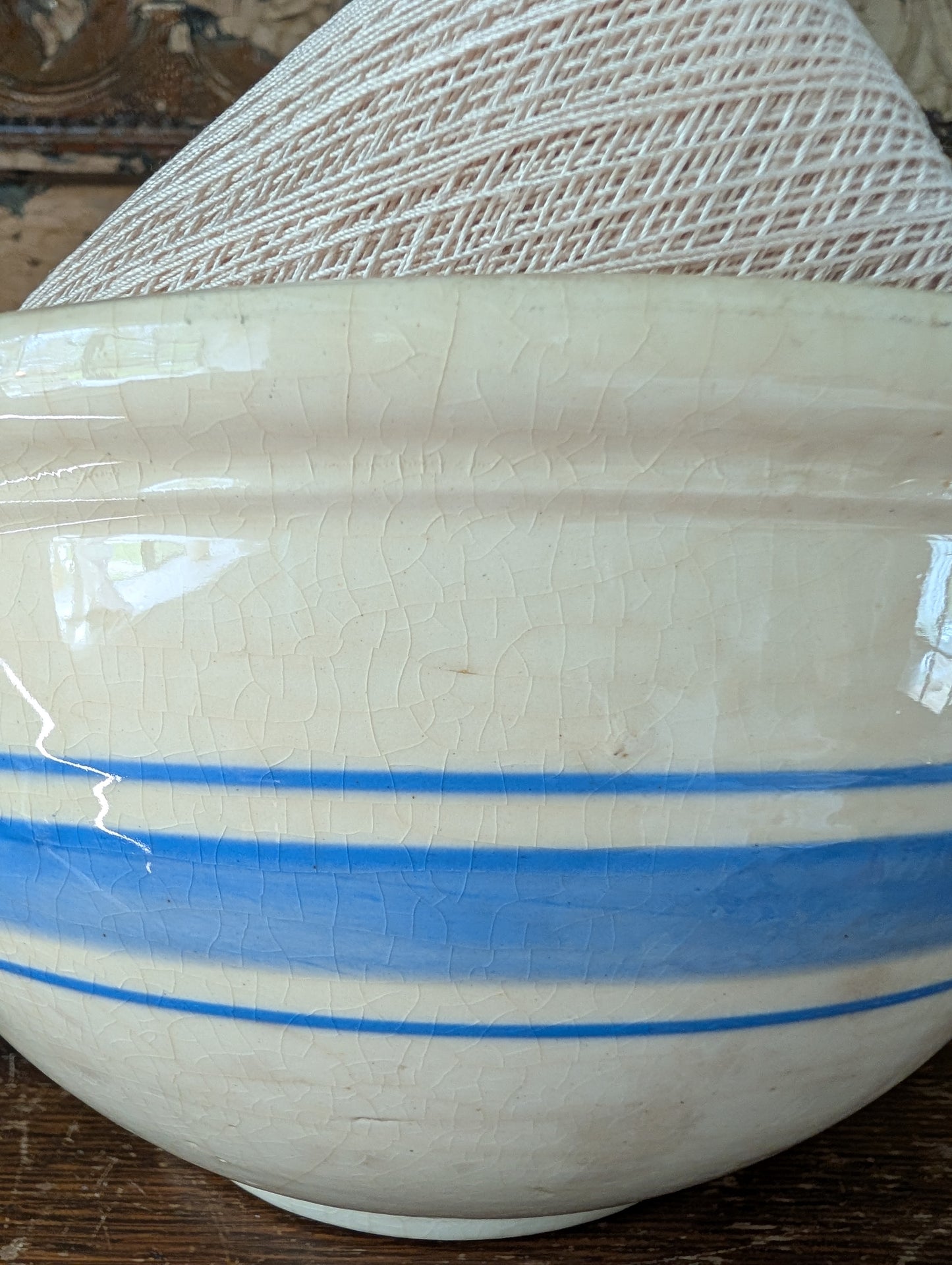 Weller striped stoneware bowl