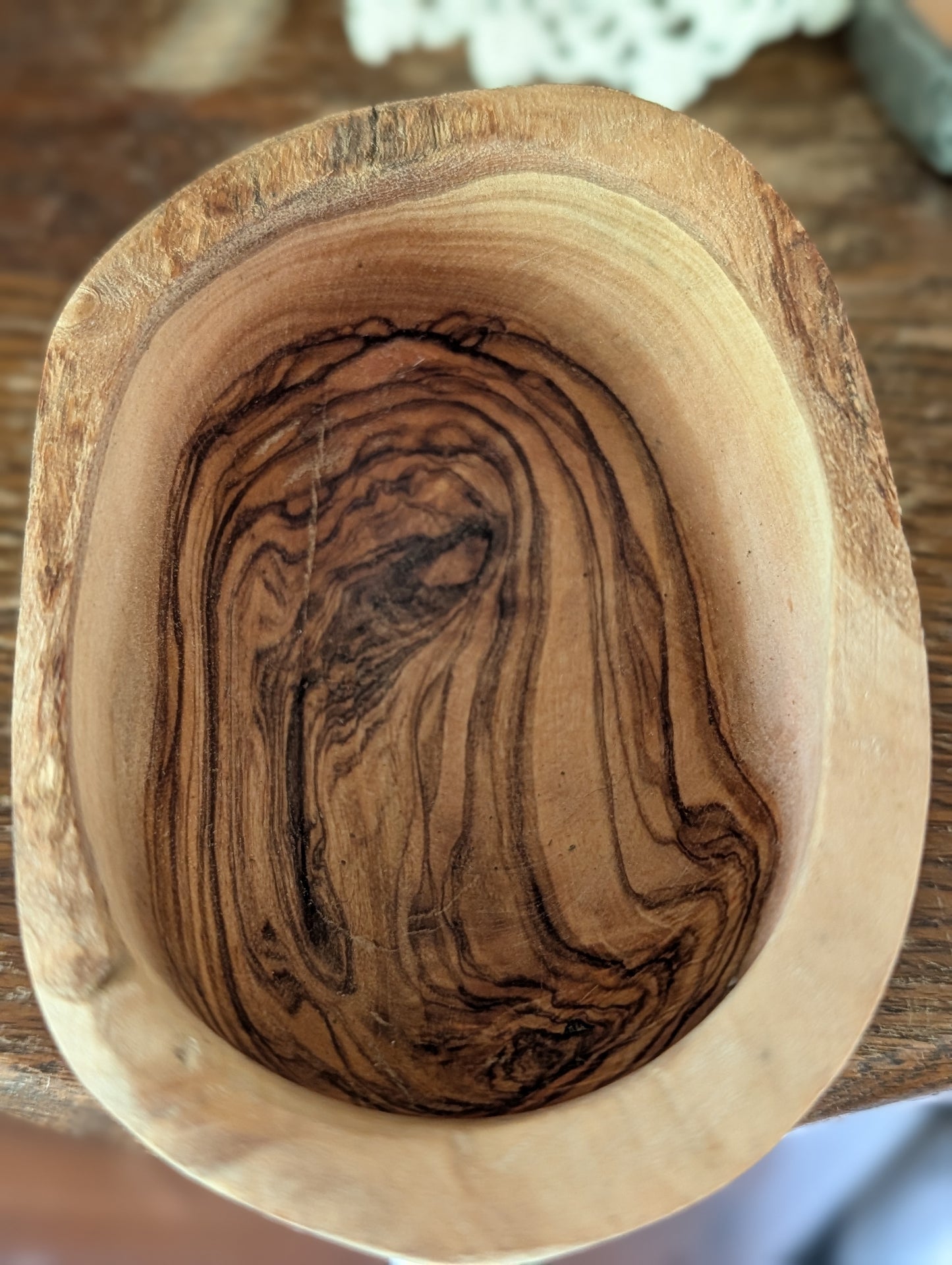 Carved wood bowl