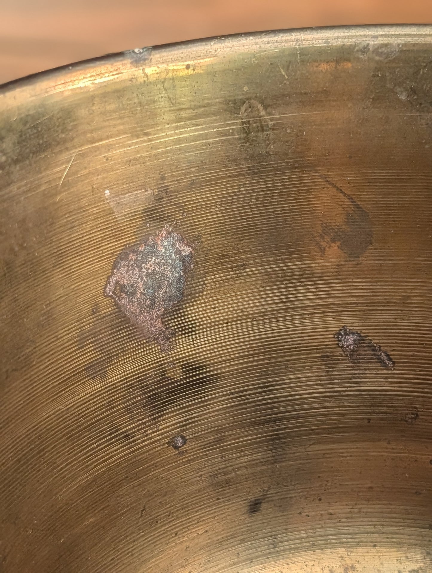 Brass footed pot