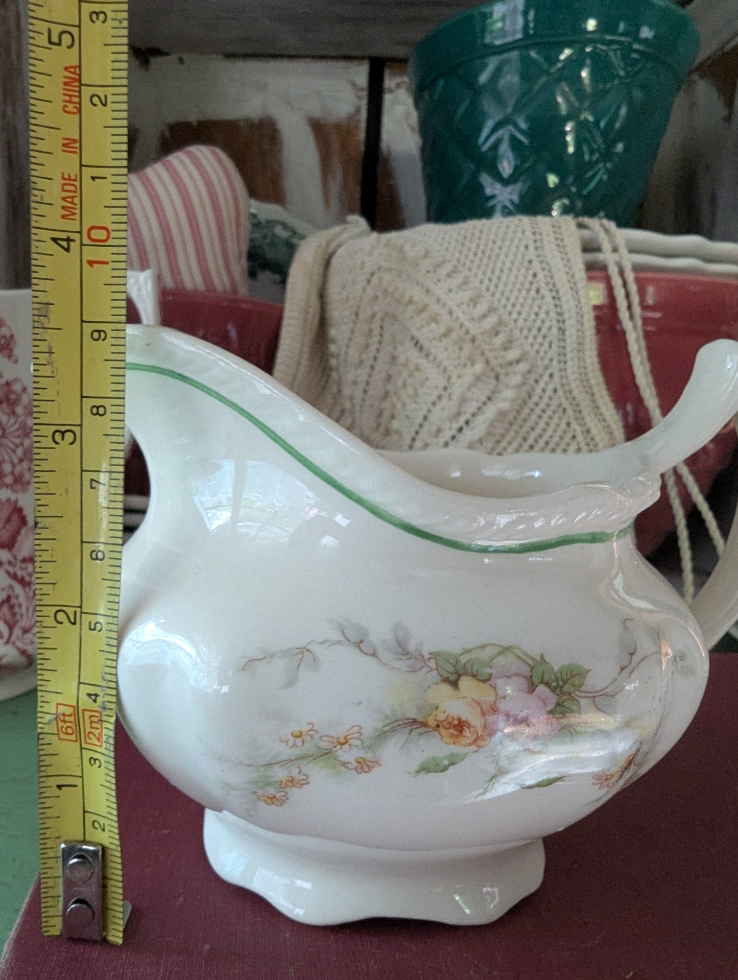 Harker 1840 floral pitcher/gravy boat