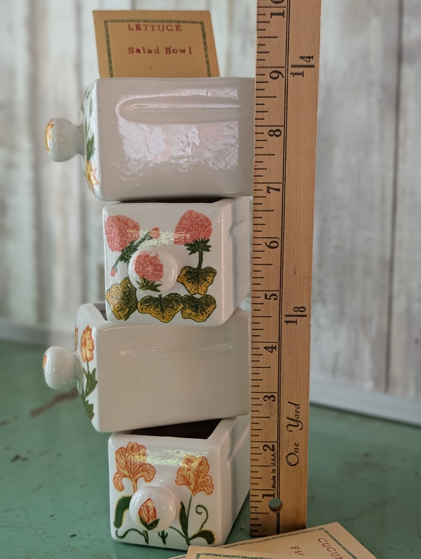 floral ceramic drawers
