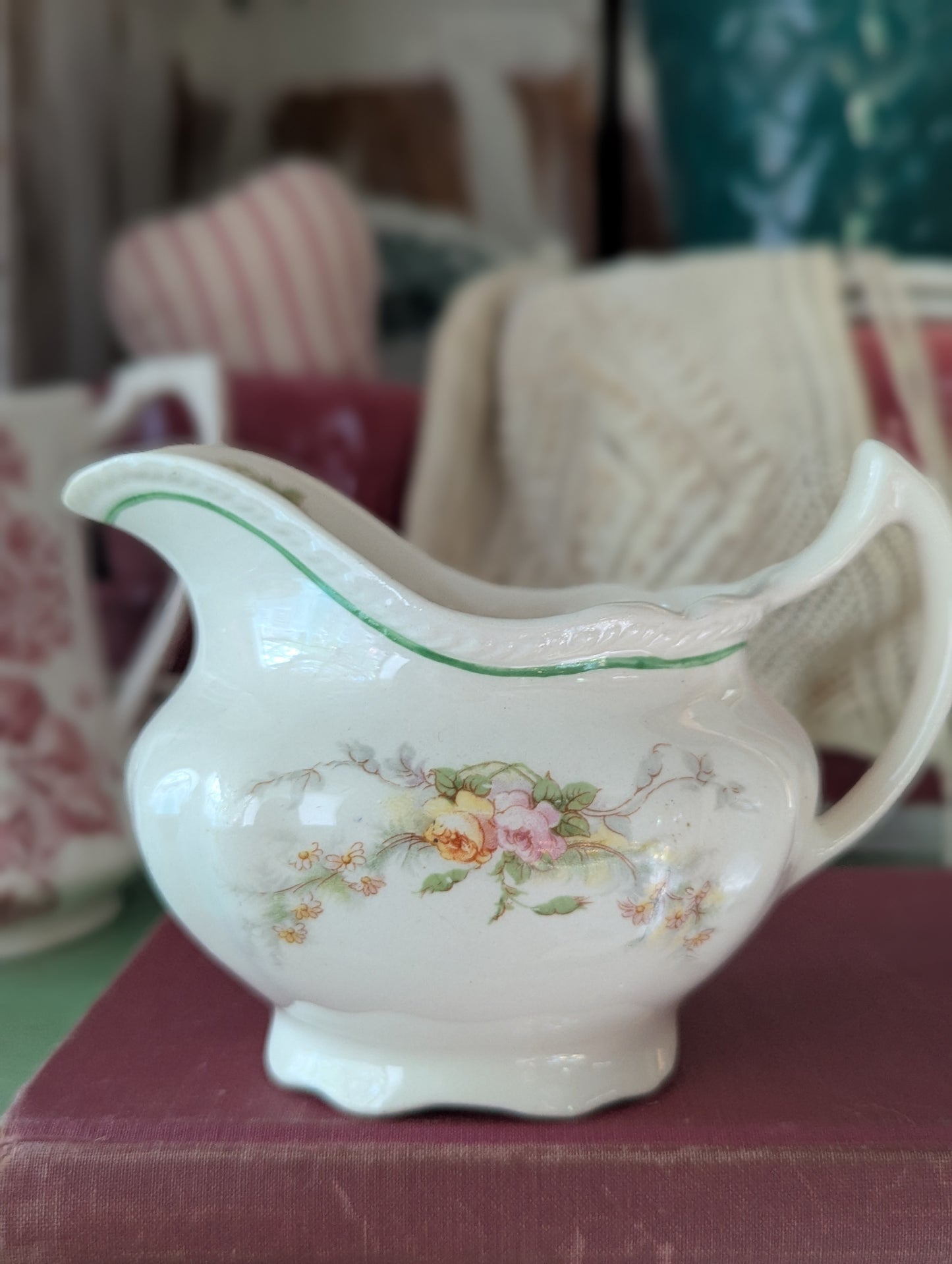 Harker 1840 floral pitcher/gravy boat