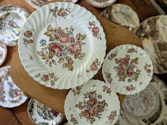 Devon's Sprays Johnson Bothers Ironstone transferware lot