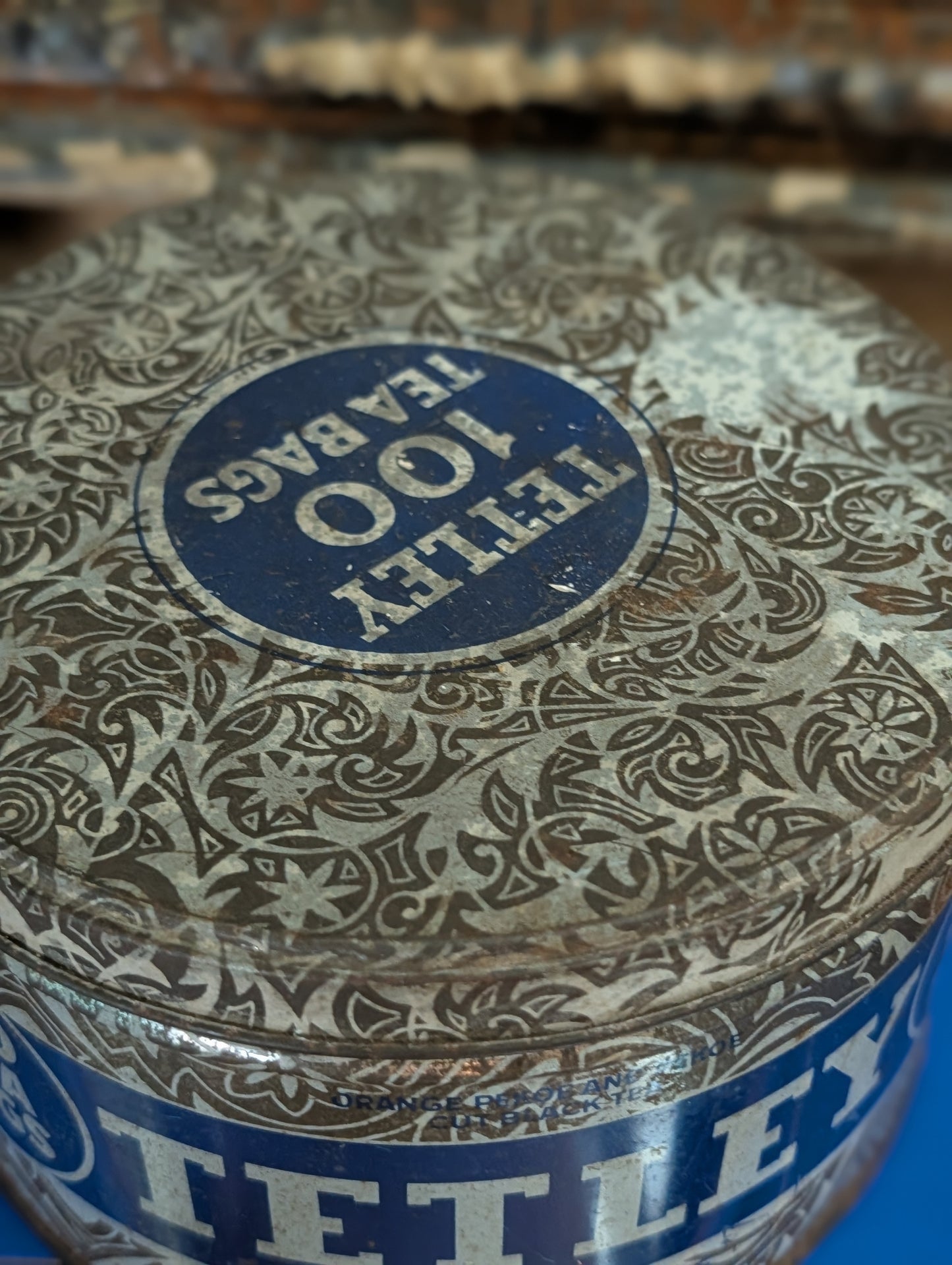 Tetley tea tin