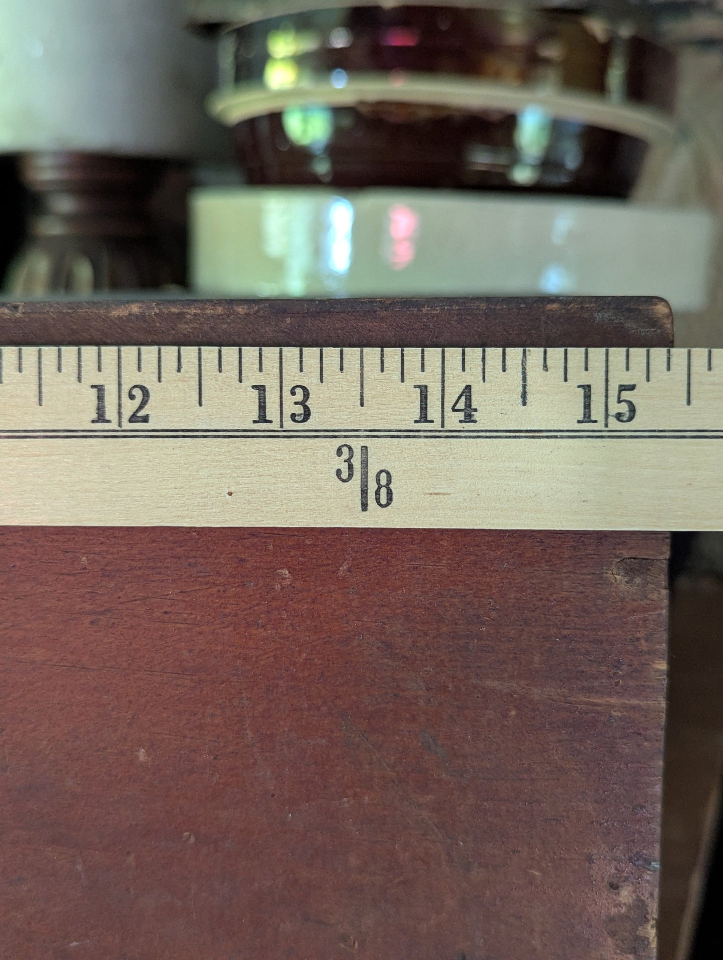 Vintage wooden box with hinged lid