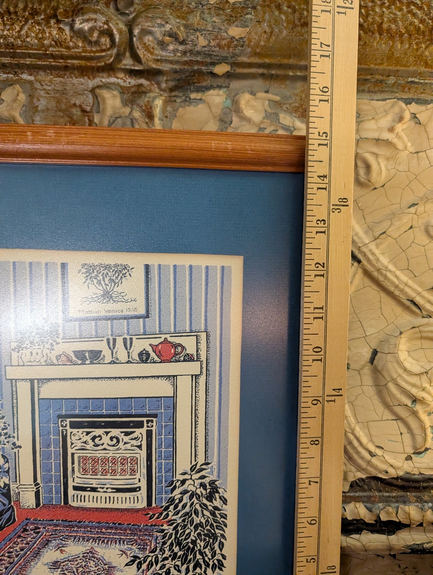 Framed fireside print