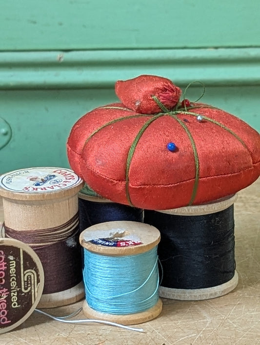 Satin tomato pin cushion