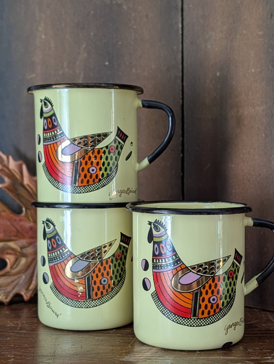 Georges Briard enamelware mugs